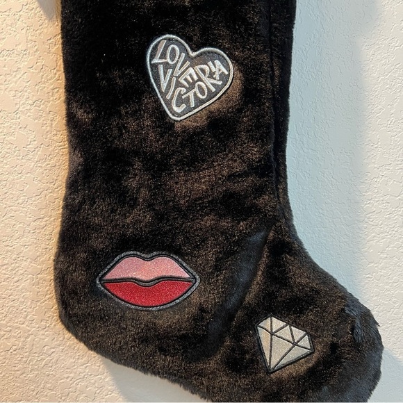 Women’s new Victoria’s Secret black fleece Christmas stocking - Picture 2 of 5
